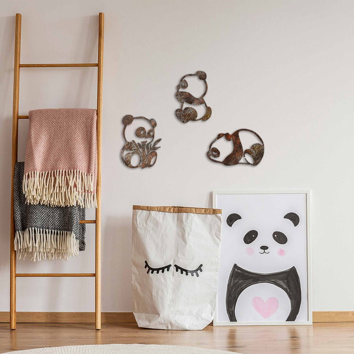 Wallity Rusty Panda Escultura de Pared de Metal en Color Antiquation Wallity Rusty Panda Escultura de Pared de Metal en Color Antiquation